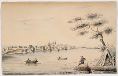 Detroit vom kanadischen Ufer aus gesehen, 1821